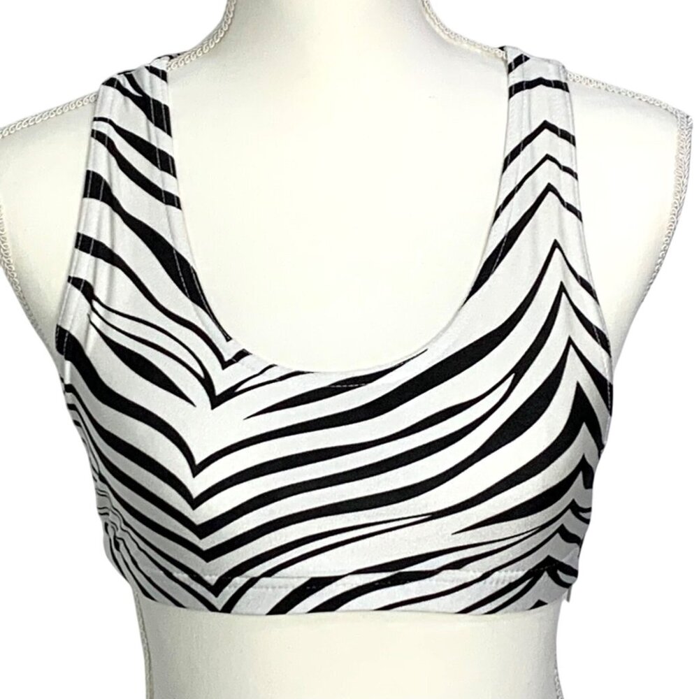 J.B. Bloomers Adult S Zebra Print Sports Bra Cheer Dance Yoga Workout